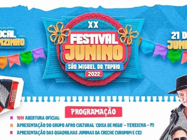 Tradicional Festival Junino de São Miguel do Tapuio-PI tem início nesta terça-feira (21)